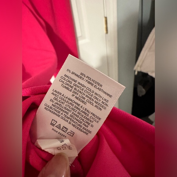 Express strapless sweetheart neckline jumpsuit magenta hot Barbie pink - Picture 8 of 8